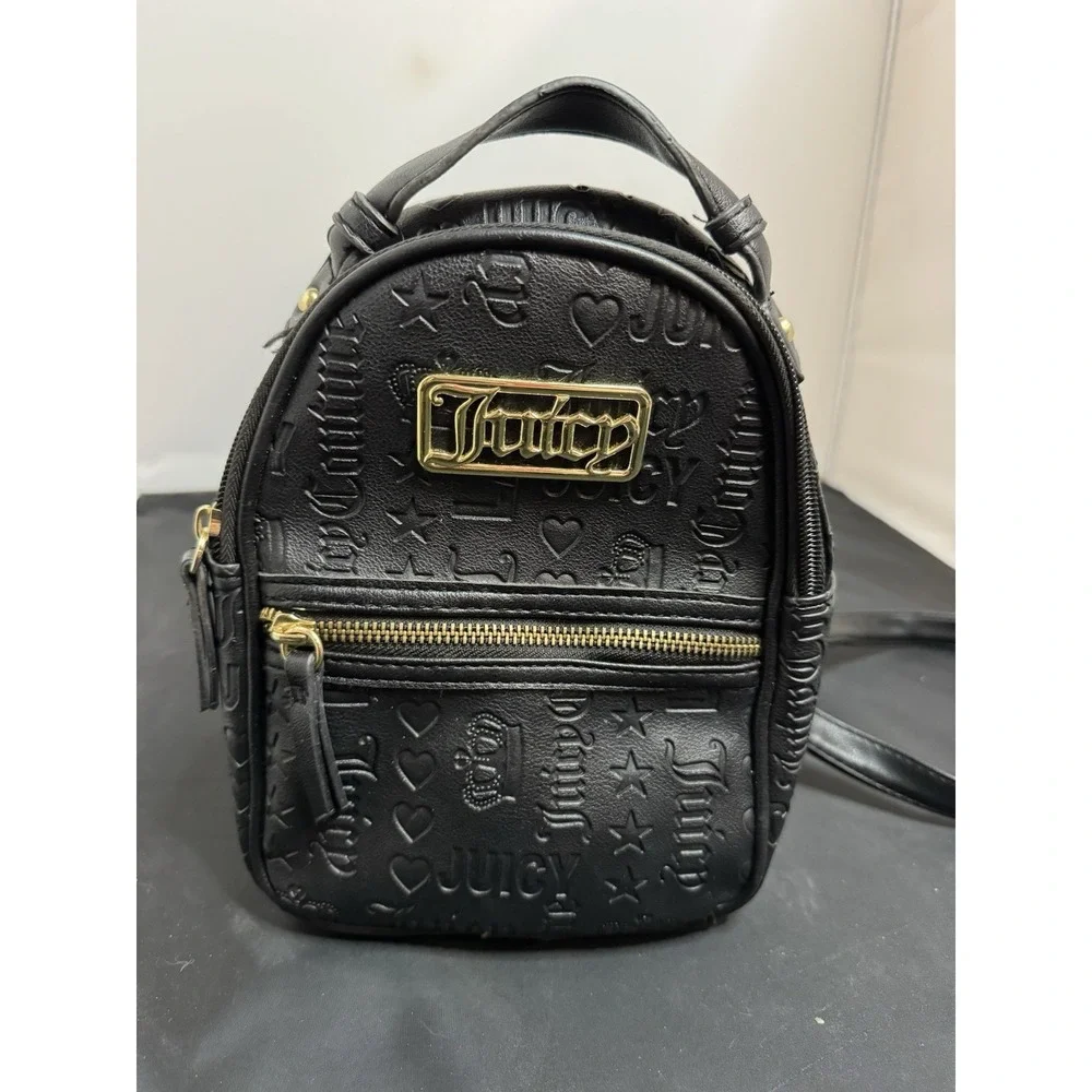 Vintage Y2K Juicy Couture Bag Backpack Black Leather
